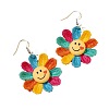 Smiling Face with Sunflower Alloy Resin Dangle Earrings FS-WG8F2AA-01-5