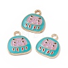 Alloy Enamel Pendants ENAM-H039-04G-B-3