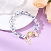 201 Stainless Steel & Brass Charm Bracelets BJEW-JB13966-2