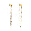 Stylish Stainless Steel Tassel Stud Earrings TQ2986-3-5