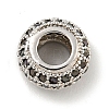 Brass Micro Pave Black Cubic Zirconia Beads KK-G493-49P-01-3