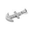 304 Stainless Steel Micro Pave Cubic Zirconia Pendants STAS-Z107-07P-2