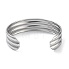 304 Stainless Steel Cuff Bangles for Women BJEW-Z078-15P-3