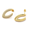 Brass Micro Pave Clear Cubic Zirconia Stud Earrings for Women EJEW-A040-04G-2