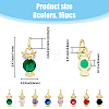 DICOSMETIC 16PCS 8Colors Brass Micro Pave Cubic Zirconia Charms KK-DC0003-74-2