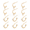 12Pcs 2 Style Brass with Clear Cubic Zirconia Stud Earrings Findings KK-DC0002-88-1