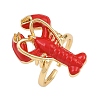 Brass Enamel Adjustable Cuff Rings RJEW-C145-02A-G-4
