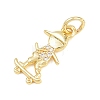 Brass Micro Pave Clear Cubic Zirconia Pendants KK-D258-40G-04-2
