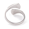 Non-Tarnish 304 Stainless Steel Triangle Open Cuff Ring foe Women RJEW-C086-19-P-3