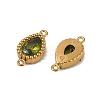 Ion Plating(IP) 304 Stainless Steel Cubic Zirconia Teardrop Links Connector Charms X-STAS-K256-23G-3