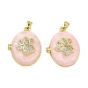 Brass Micro Pave Clear Cubic Zirconia Locket Pendants KK-A294-11G-01-1