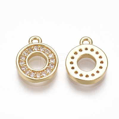 Brass Cubic Zirconia Charms KK-S348-330O-1