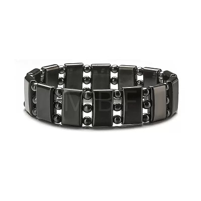 Synthetic Non-magnetic Hematite Beads Stretch Bracelets for Men LS-PZ7053-1-1