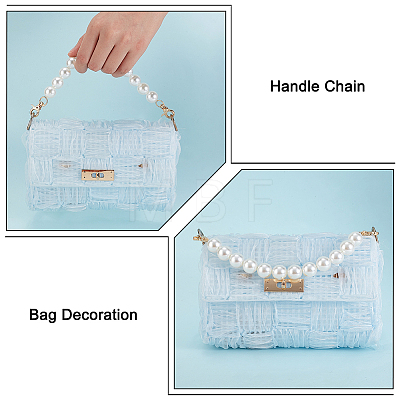   Plastic Imitation Pearl Beaded Bag Handles FIND-PH0009-45-1