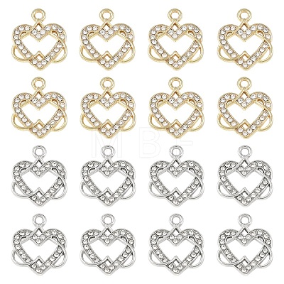 20Pcs 2 Colors Alloy Rhinestone Pendants FIND-YW0011-37-1