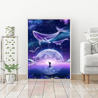 Moon Diamond Picture for Living Room Bedroom Decorative Painting PW-WG092C0-10-1