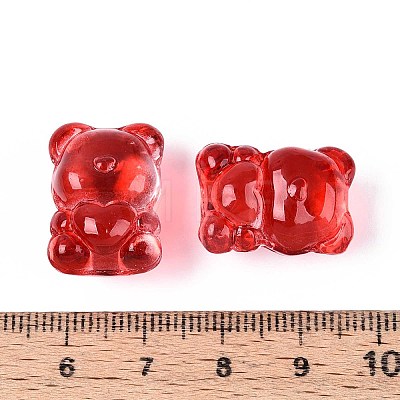 Baking Paint Transparent Glass Beads DGLA-N018-02F-1