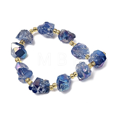 Electroplated Raw Rough Natural Amethyst Beads Strands G-Z131-J02-09-1