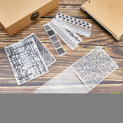 Plastic Embossing Folders DIY-WH0032-73-1