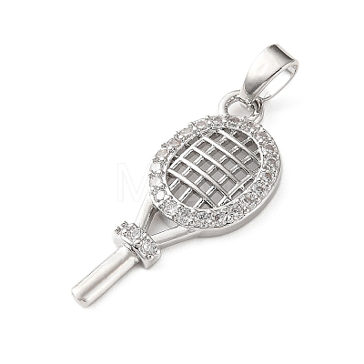Brass Micro Pave Clear Cubic Zirconia Pendants CU-CBA2554-01P-1