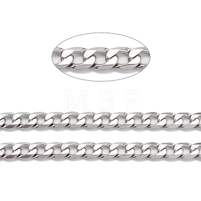 304 Stainless Steel Cuban Link Chain STAS-B019-01P-1