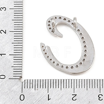 Brass Micro Pave Clear Cubic Zirconia Pendants CU-CBA8481-01P-C-1