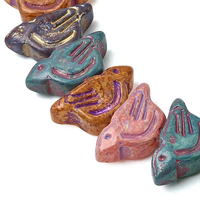 Painted Glass Beads Strands GLAA-Z021-19-1