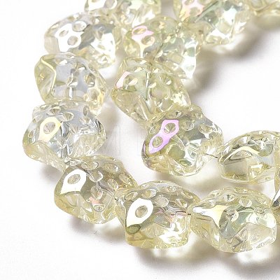 Transparent Electroplate Glass Beads Strands GLAA-C025-01H-1