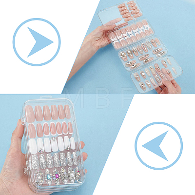 2Pcs PET Plastic Nail Art Storage Box MRMJ-UN0001-022-1