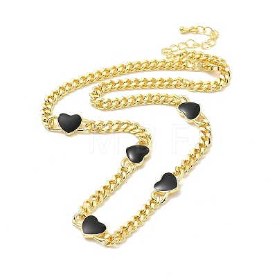 Brass Curb Chains Necklace NJEW-A005-02G-1