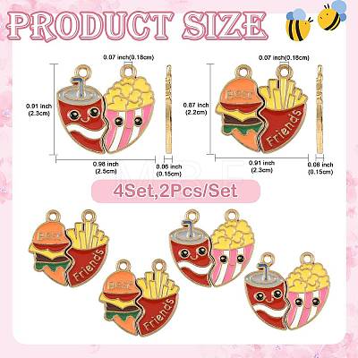 8Bags 2 Styles Alloy Enamel Pendants ENAM-FS0004-40-1