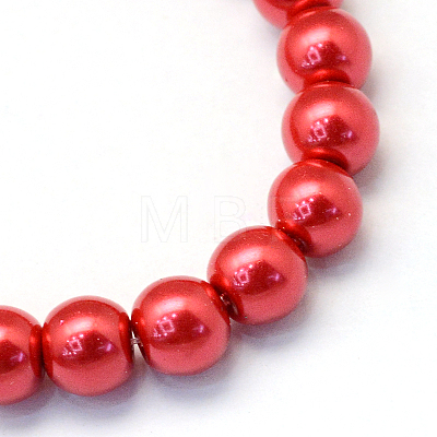 Baking Painted Pearlized Glass Pearl Round Bead Strands X-HY-Q003-10mm-74-1