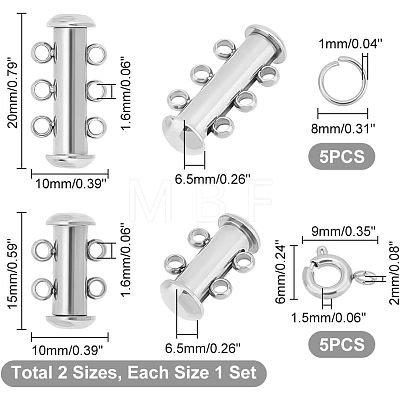 Unicraftale 304 Stainless Steel Clasps Sets STAS-UN0010-94P-1