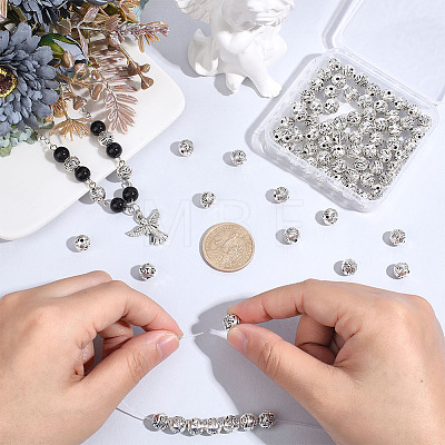 100Pcs Tibetan Style Alloy Beads TIBE-PA0001-07-1
