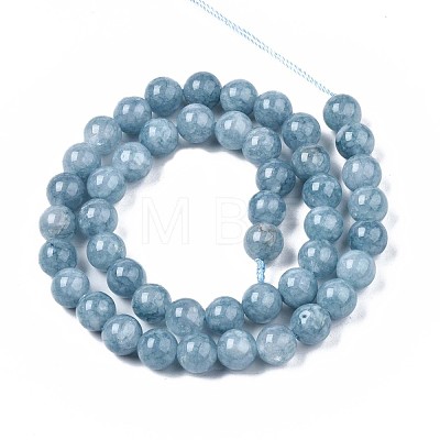 Dyed Natural Quartz Round Bead Strands X-G-R173-8mm-03-1