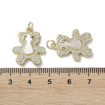 Brass Micro Pave Cubic Zirconia Pendants KK-G485-21B-G-1