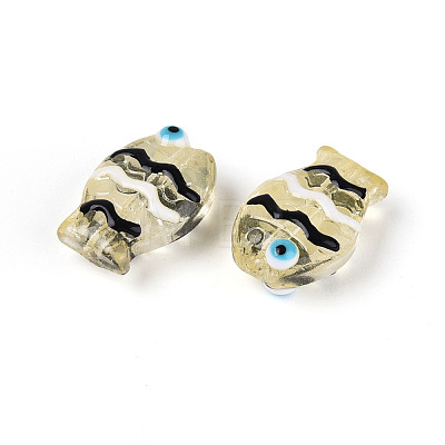 Transparent Glass and Enamel Beads Strands GLAA-T034-01B-1