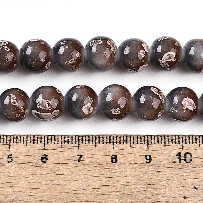 Baking Paint Glass Beads Strands DGLA-N008-10mm-09-1