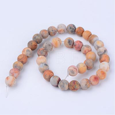 Natural Crazy Agate Beads Strands G-Q462-6mm-12-1