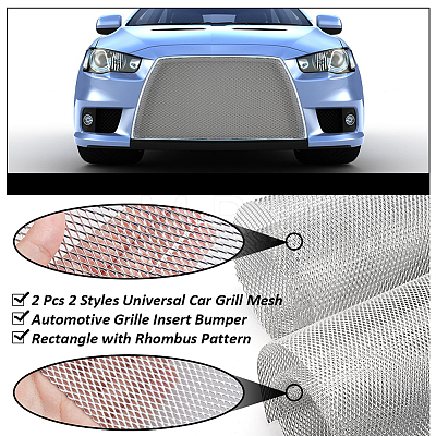  2Pcs 2 Styles Universal Car Grill Mesh AJEW-NB0005-80A-1