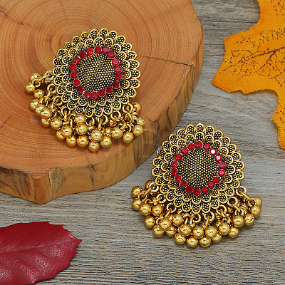 Alloy Flower Chandelier Earrings GG9850-2-1