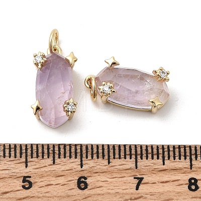 Faceted Natural Amethyst Pendants KK-Z137-14G-03-1