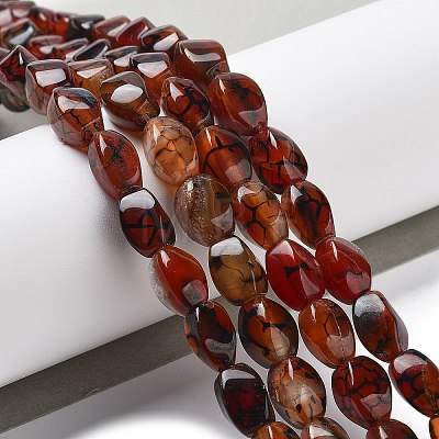 Natural Dragon Veins Agate Beads Strands G-G172-01P-1