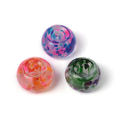 Spray Painted Glass Large Hole Beads X-DGLA-R017-8mm-M-1