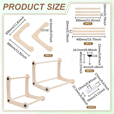 Beech Wooden Embroidery Hoop Holder Stand AJEW-WH0410-86-1