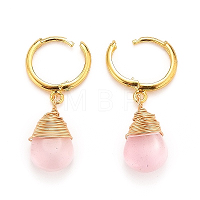 Brass Huggie Hoop Earrings EJEW-JE04399-01-1
