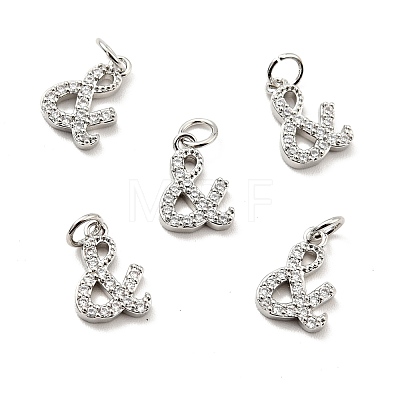 Brass Micro Pave Clear Cubic Zirconia Pendants KK-E015-27P-1