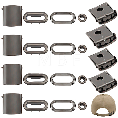 30 Sets Stainless Steel Peaked Cap Adjuster Kits FIND-BC0004-67B-1