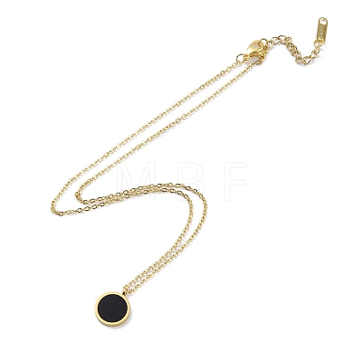 Flat Round Acrylic Pendant Necklaces NJEW-G128-03G-1