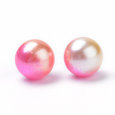 Rainbow Acrylic Imitation Pearl Beads OACR-R065-8mm-A04-1